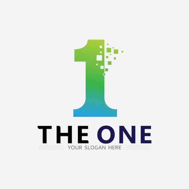 Number one logo and Vector Number design Stock Images Illustration