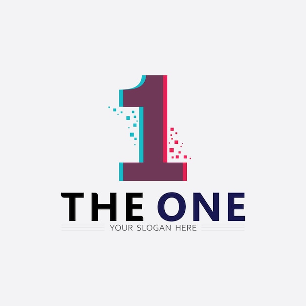 Number one logo and Vector Number design Stock Images Illustration