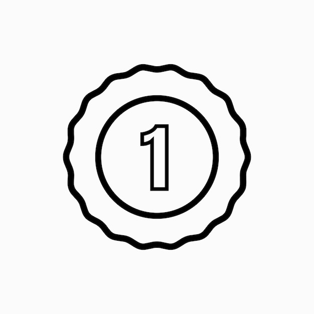 Number one premium badge vector