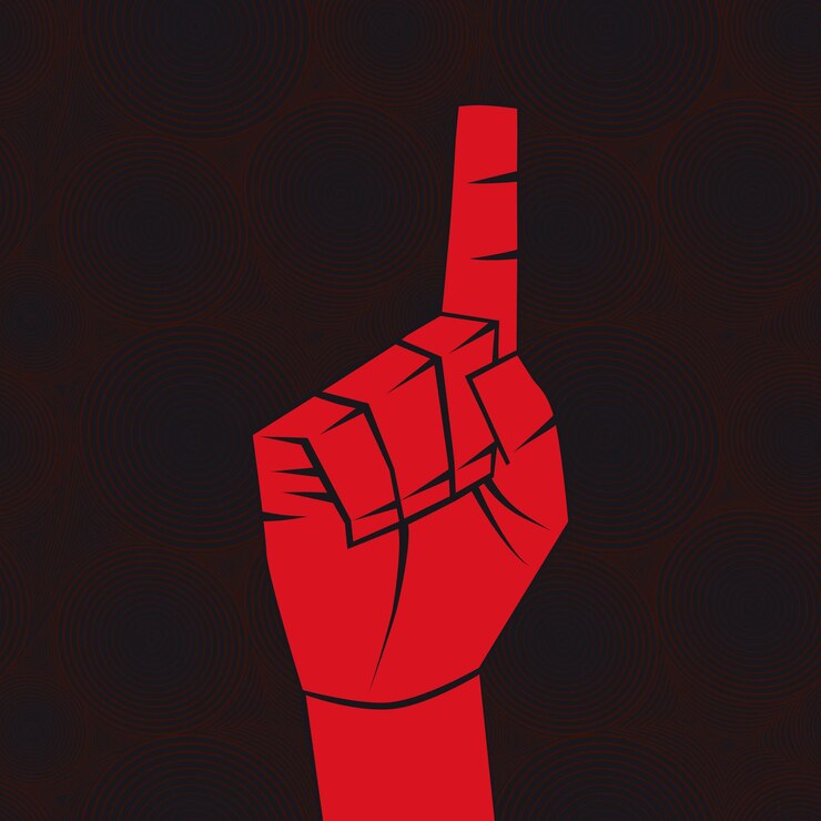 Vector number one sign index fingerforefinger conceptvector illustration element for design