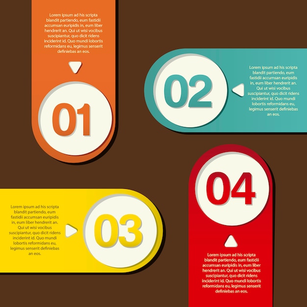 Number options banner over brown background vector