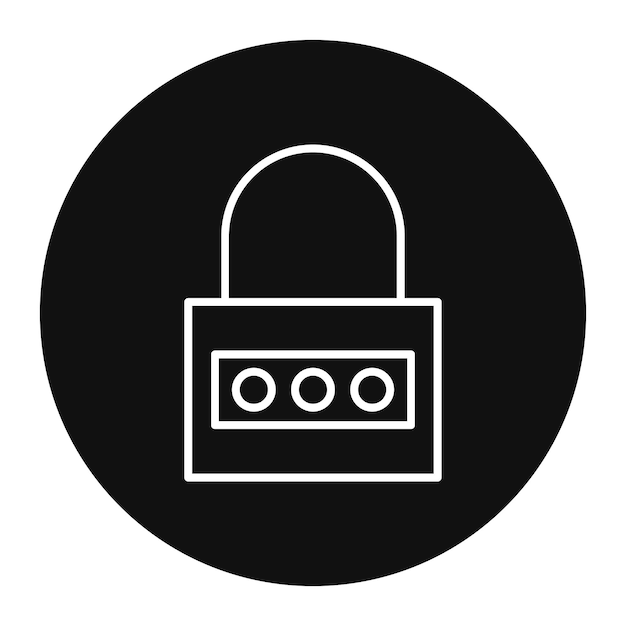 番号パドロックベクトルイラスト