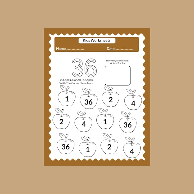 Number practice worksheets for kids and preschoolers