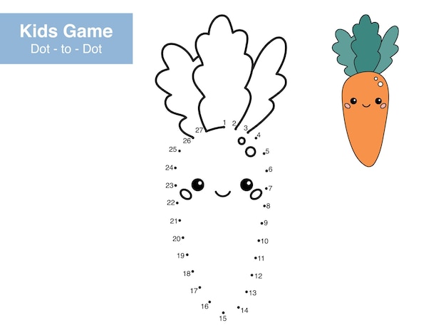 数字パズルゲーム dot to dot かわいい kawaii にんじん