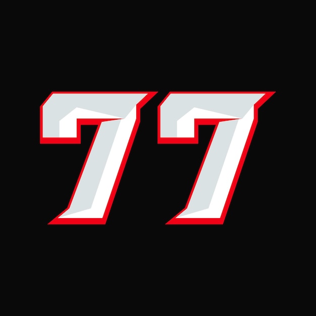 Vettore logo di design numero 77 da corsa