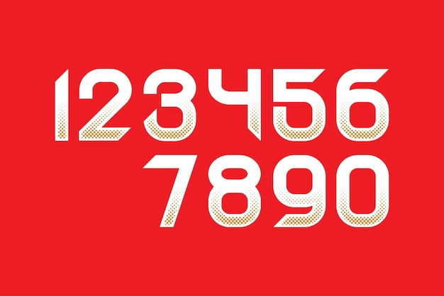 Vector number set collection for sport jersey