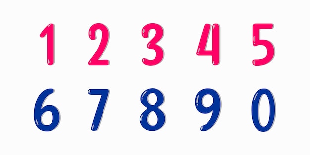 Vector number set vector font alphabet modern dynamic flat design with brilliant colorful for your unique