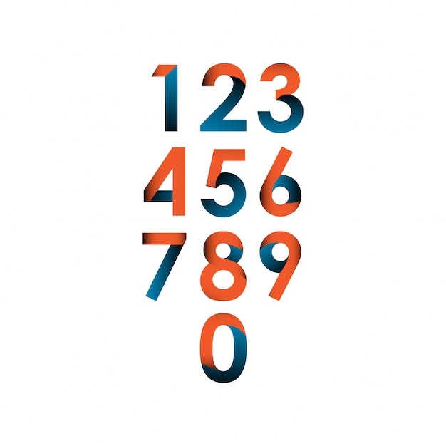 Number Set Vector Template Design Illustration