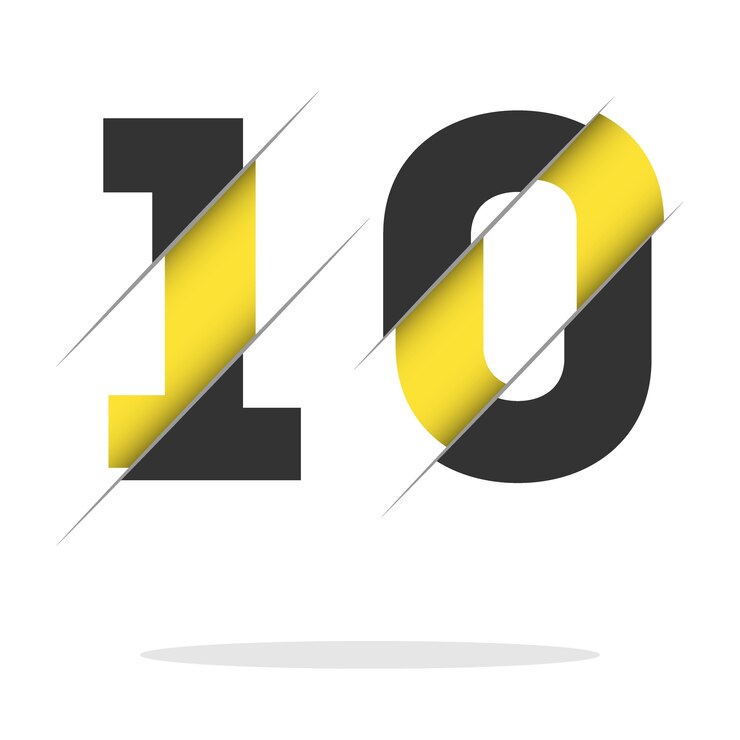 Vector number ten 10 isolated on white background with shadow vector illustration easy to edit template for your design website infographic brochure cover business annual report