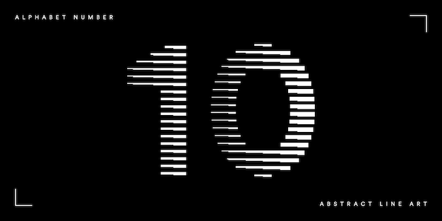 Номер 10 Линии логотипа абстрактная векторная иллюстрация современного искусства