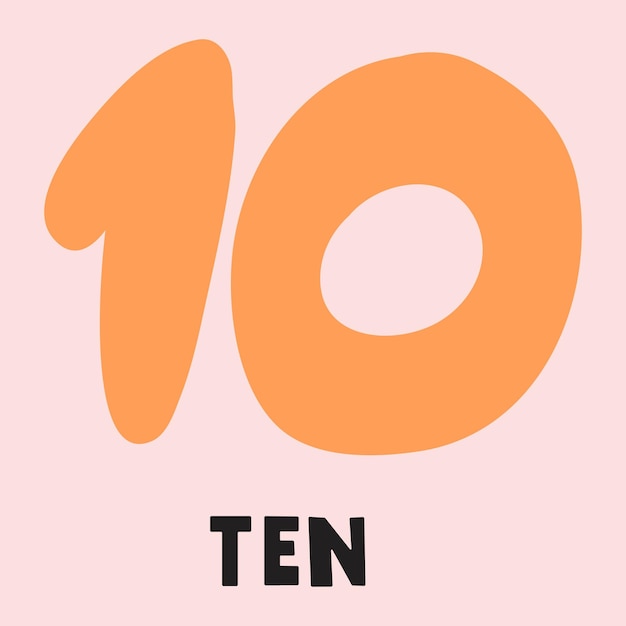 Vector number ten count birthday concept vector illustration on pink background