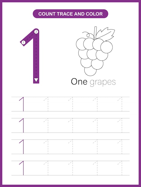 Number Trace and Colour Worksheet