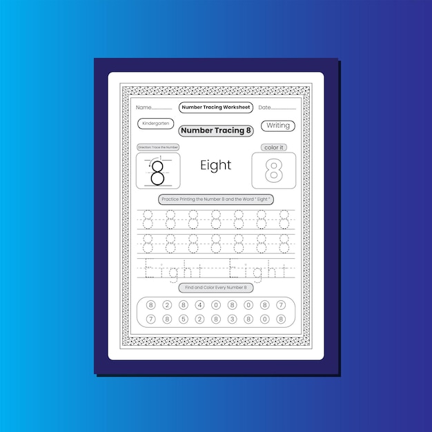 Number tracing book for kids