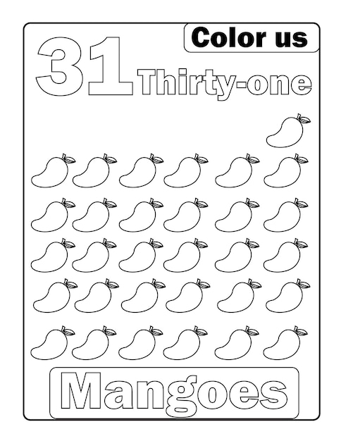 Number tracing and counting coloring pages with cute designs