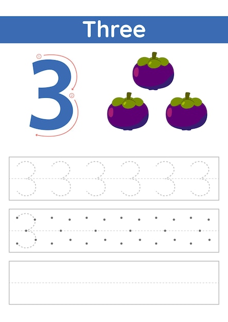 number tracing and counting worksheets