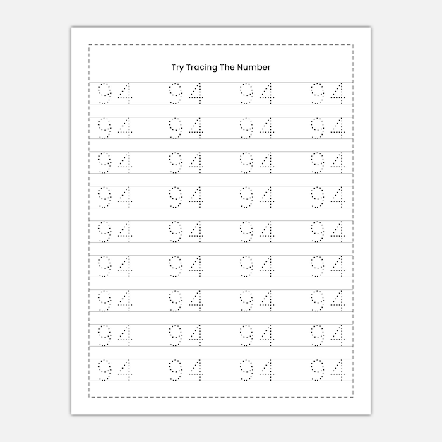 Number tracing and number word tracing coloring activity worksheet for kindergarten kids