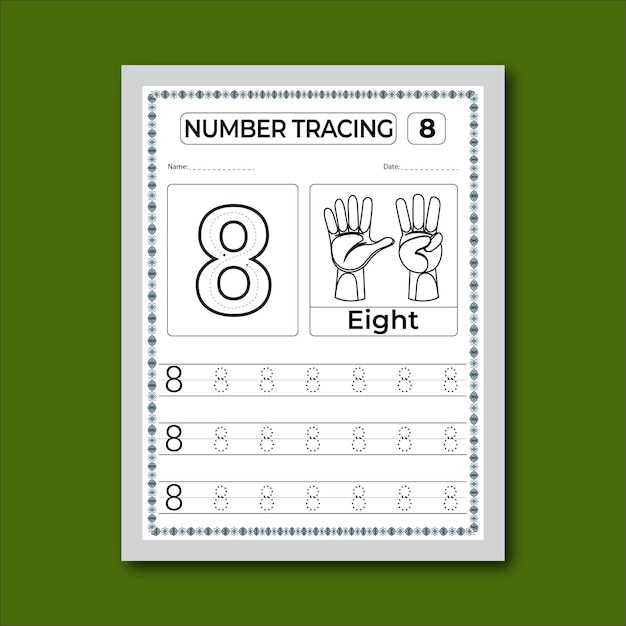 number tracing worksheet for kid