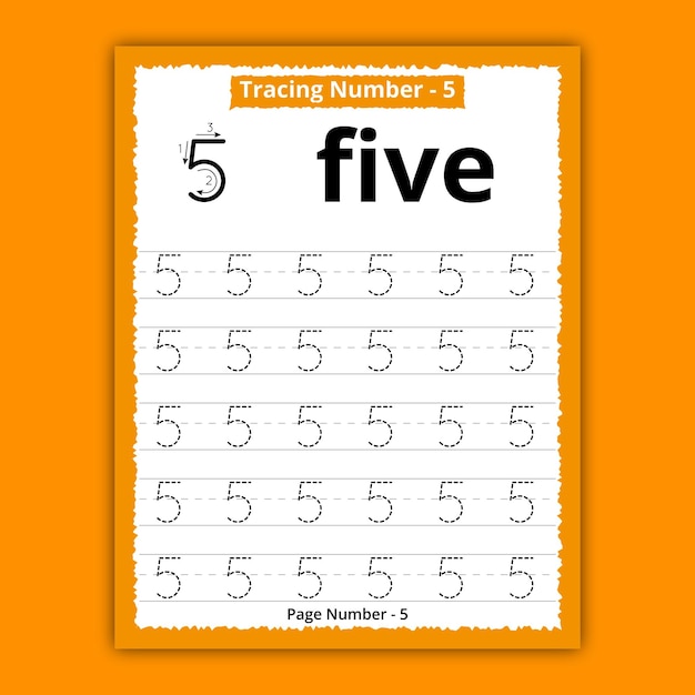 Number Tracing Worksheet for Kindergarten Kids