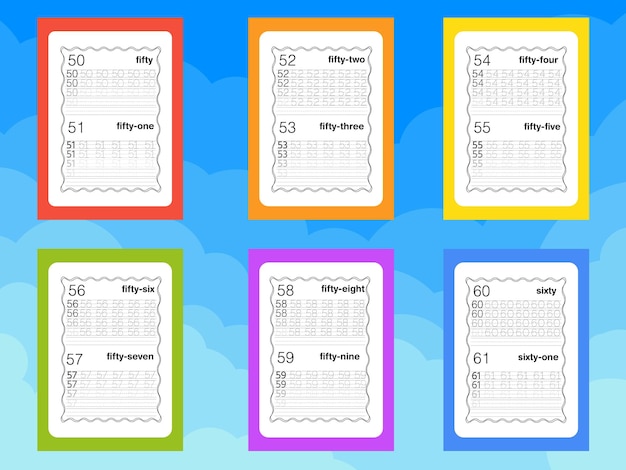 Number tracing worksheets