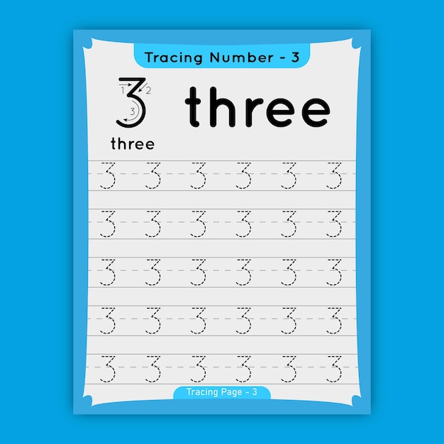 Number tracing  worksheets