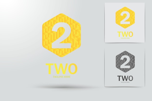 Number Two gold color Logo