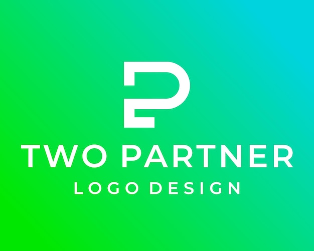 Number two and letter p monogram business logo design.