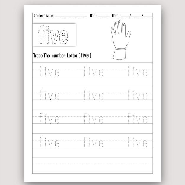 Vector number worksheets and letter tracing activity book for kids or preschool, homeschool, kindergarten