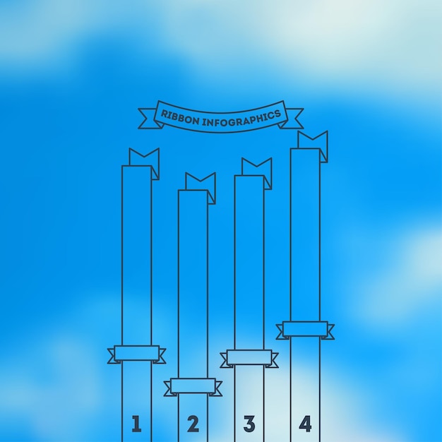 흐릿한 배경으로 번호가 매겨진 비즈니스 infographic