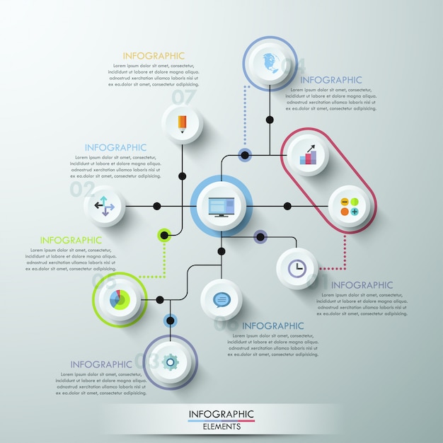 번호가 매겨진 된 서클 infographic 디자인