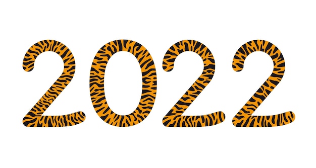 Numbers 2022 in tiger style New year