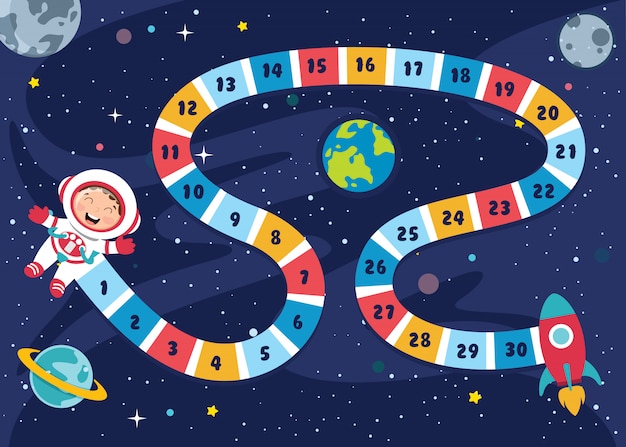 Numbers Boardgame Иллюстрация для детей Образование