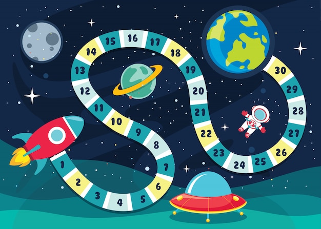 Numbers Boardgame Иллюстрация для детей Образование