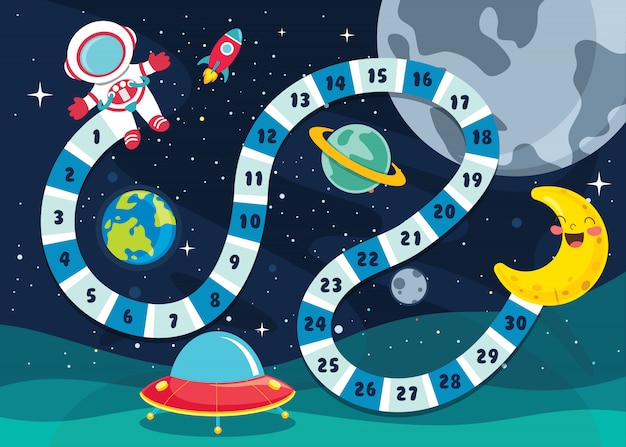 Numbers Boardgame Иллюстрация для детей Образование