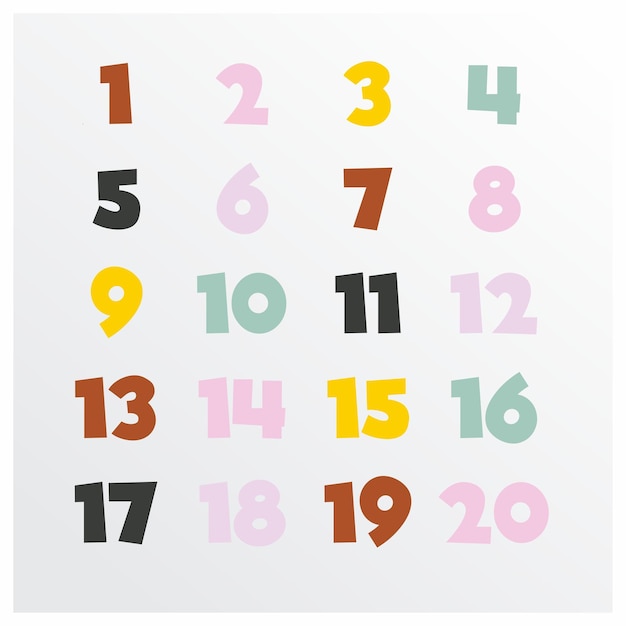 Vector numbers colorful vector 2023 adobe illustrator