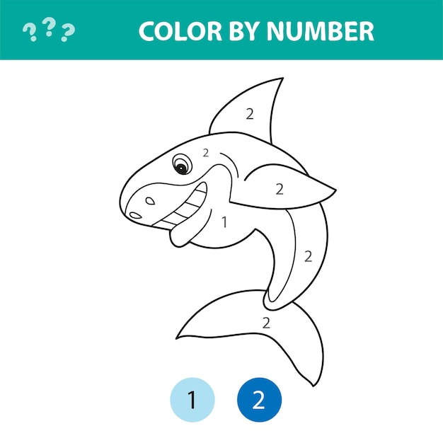 Number Lore free coloring pages - Busy Shark