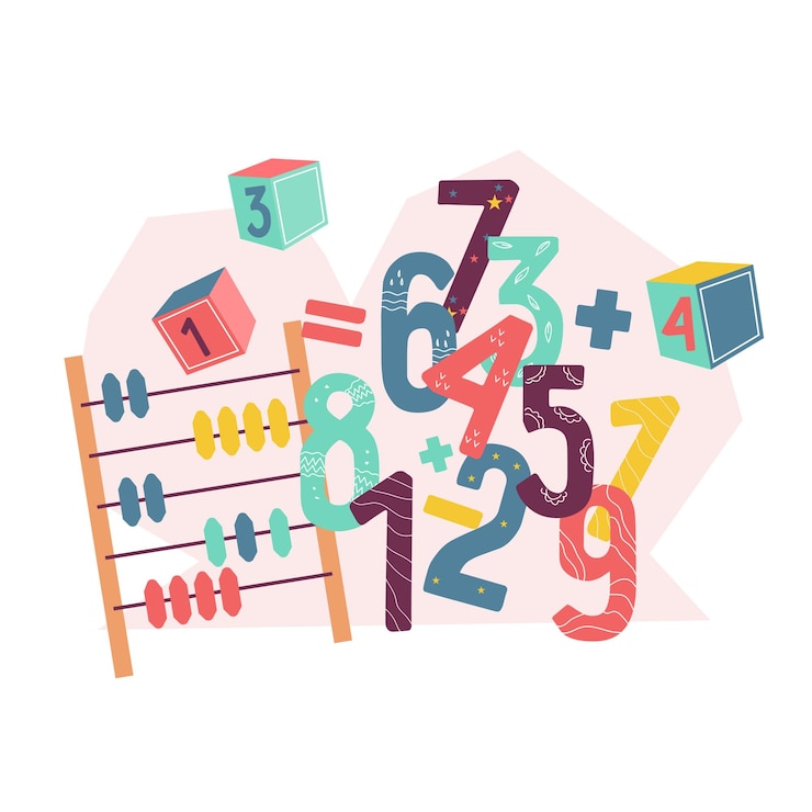 Vector numbers and counting banner design for kids education and school vector