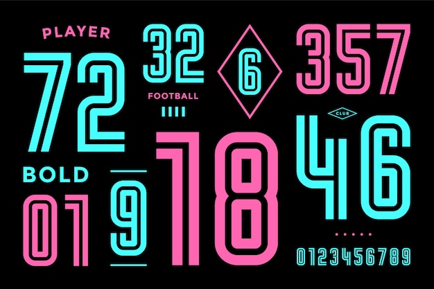 Numbers font. Sport font with numbers and numeric. Geometric Bold condensed numbers. Strong industrial inline sport font for design, creative typographic, poster. 