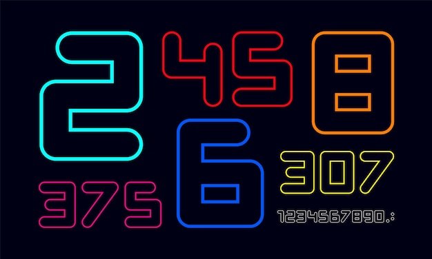 Numbers font. Sport font with numbers and numeric. Geometric regular extra bold rounded outline numbers. Strong sport font for design, creative typographic, poster. Vector Illustration