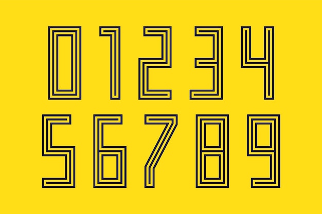 Vector numbers font. sport font with numbers and numeric