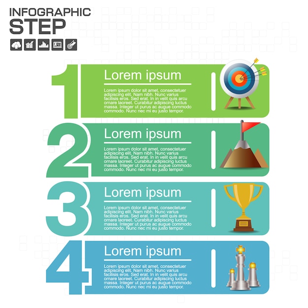 Numbers four points slide template