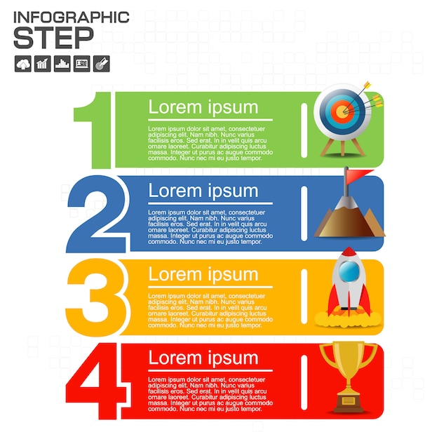 Vector numbers four points slide template