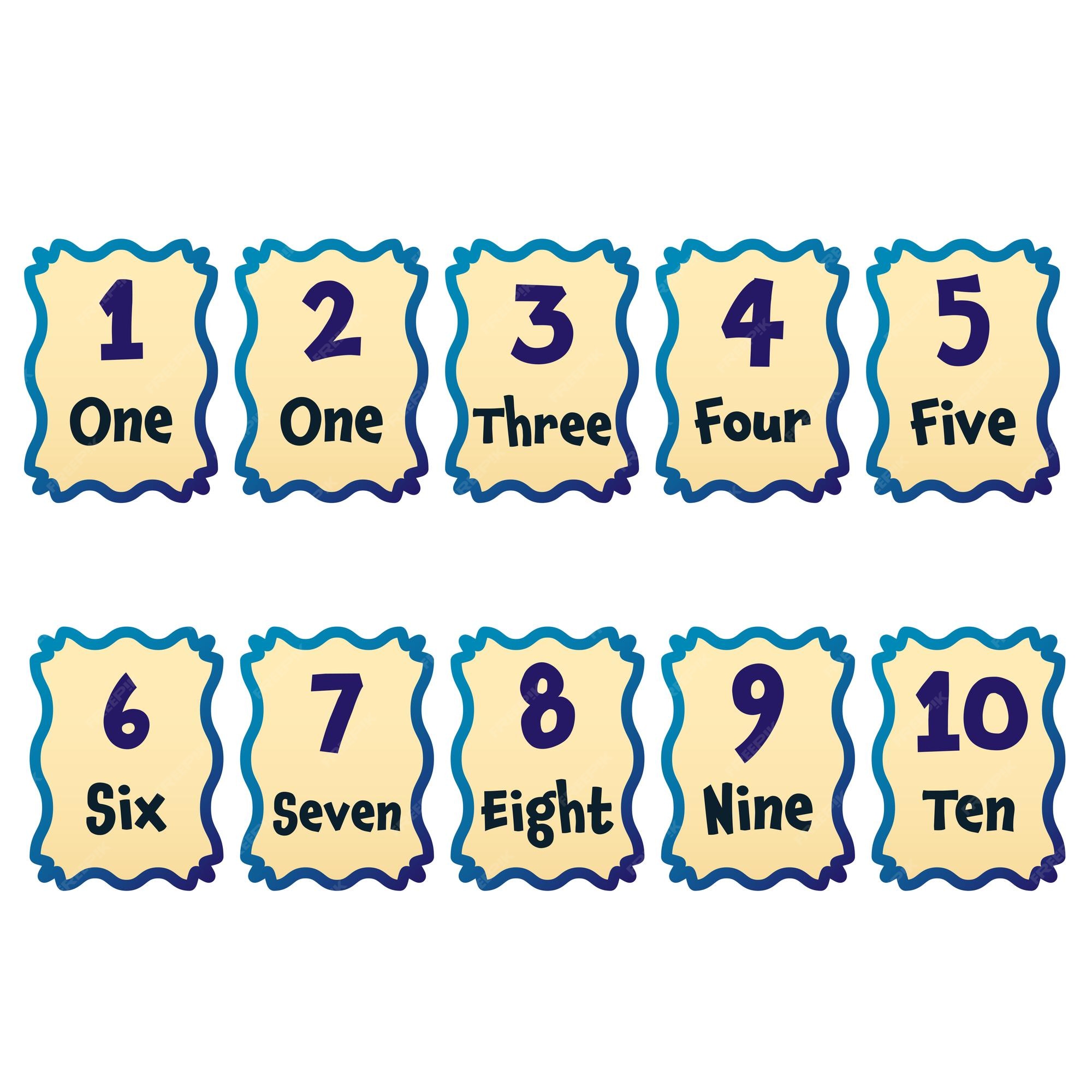 Kids inscription one two three four five Vector Image