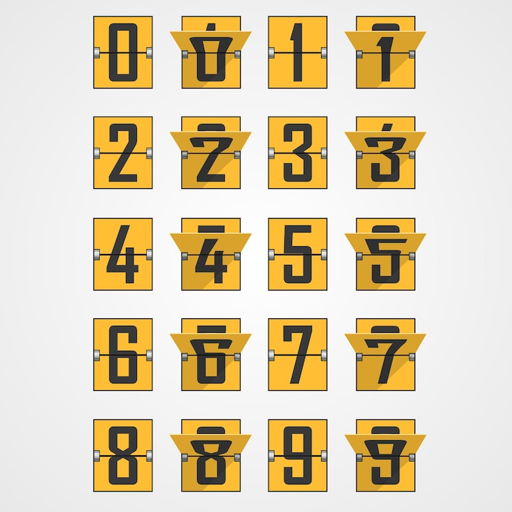Vector 機械分數板字母中的數字.向量插圖