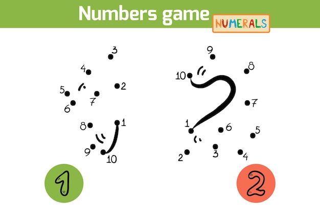 Gioco di numeri per bambini numeri uno due numeri da uno a dieci