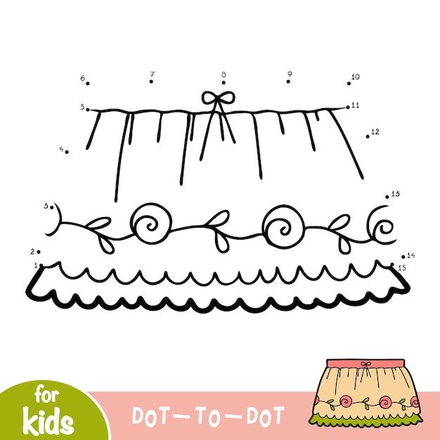 Numbers game dot to dot game for children ruffled skirt