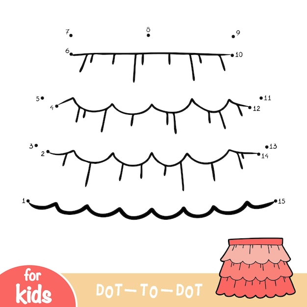 Numbers game dot to dot game for children ruffled skirt