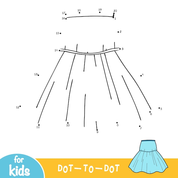 Numbers game dot to dot game for children skirt