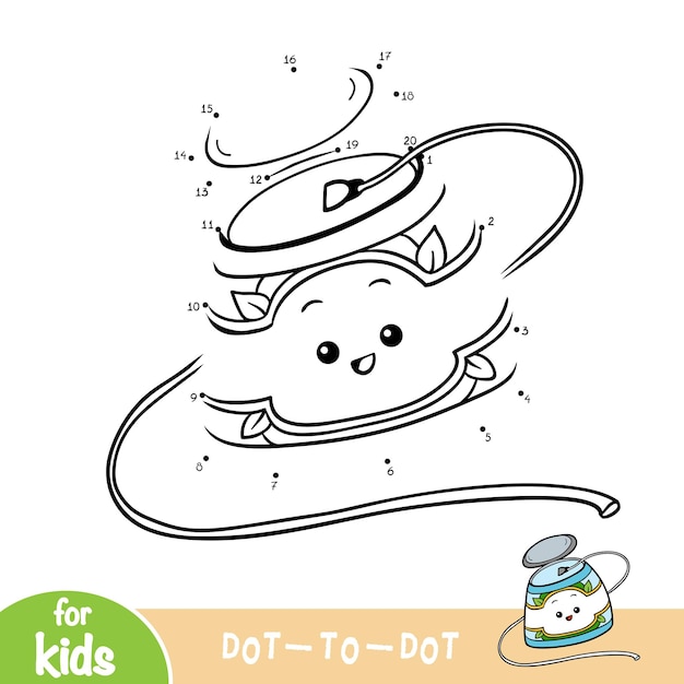 Numbers game education dot to dot game for children cute dental floss