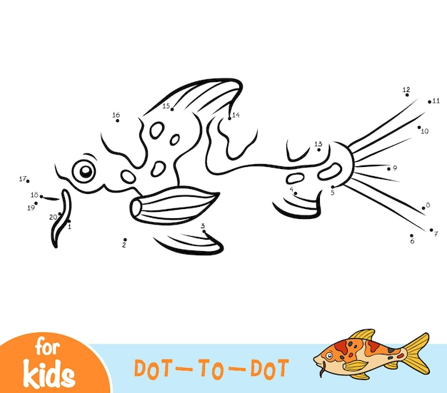 Numbers game, education dot to dot game for children, koi carp