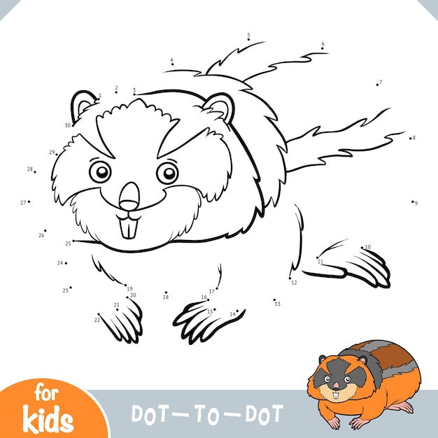 Vector numbers game education dot to dot game for children lemming